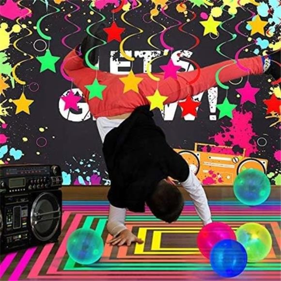 Glow Neon Party Supplies, 98.4 Feet 6 Rolls UV Blacklight Reactive Luminous Tape - Picture 4 of 6